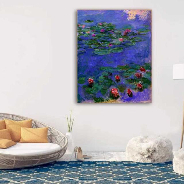クロード モネ 睡蓮 パネル 40cm×50cm 名画 絵画 インテリア 油絵 風景画 壁掛け 装飾 ホテル カフェ リビング ファブリック アートパネル プレゼント 母の日 送料無料_3