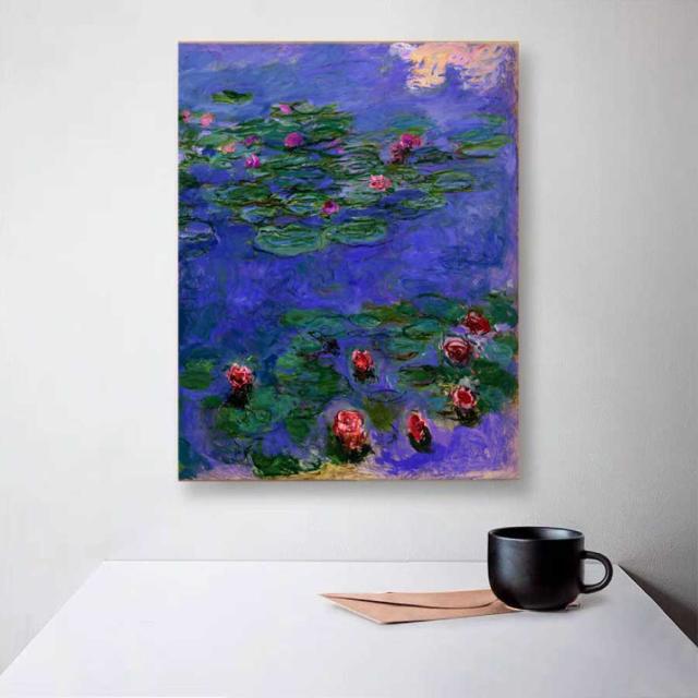 クロード モネ 睡蓮 パネル 40cm×50cm 名画 絵画 インテリア 油絵 風景画 壁掛け 装飾 ホテル カフェ リビング ファブリック アートパネル プレゼント 母の日 送料無料_6