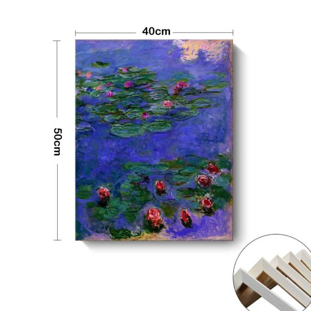 クロード モネ 睡蓮 パネル 40cm×50cm 名画 絵画 インテリア 油絵 風景画 壁掛け 装飾 ホテル カフェ リビング ファブリック アートパネル プレゼント 母の日 送料無料_9