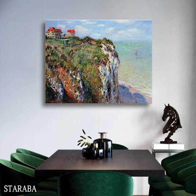 クロード モネ ファレーズ パネル 40cm×50cm 名画 絵画 インテリア 油絵 風景画 壁掛け 装飾 ホテル カフェ リビング ファブリック アートパネル プレゼント 母の日 送料無料