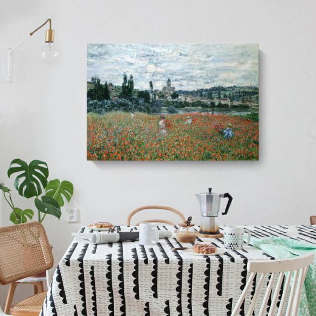 クロード・モネ ヴェトゥイユ近外のポピーの畑 油絵 風景画 壁掛け 名画 ファブリック オシャレ インテリア アートパネル プレゼント 送料無料_2