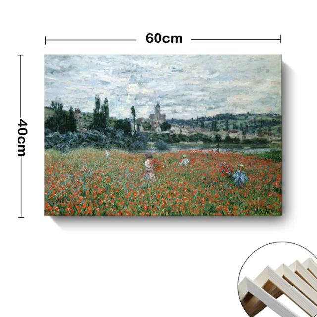 クロード・モネ ヴェトゥイユ近外のポピーの畑 油絵 風景画 壁掛け 名画 ファブリック オシャレ インテリア アートパネル プレゼント 送料無料_6