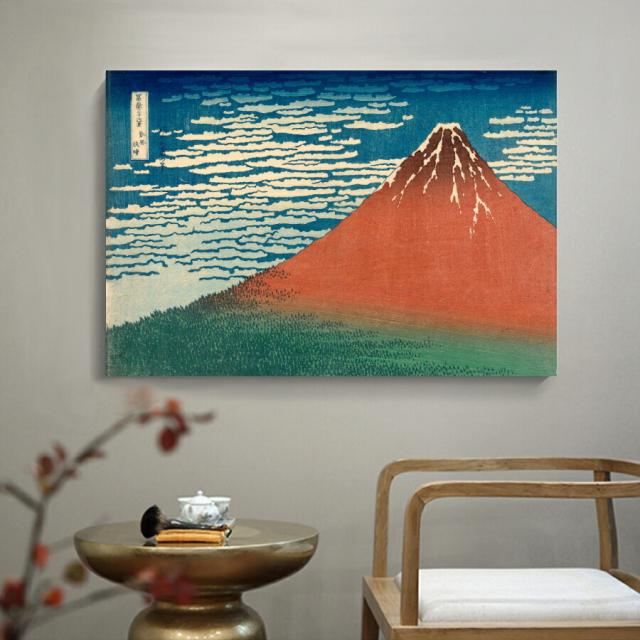 葛飾北斎 富嶽三十六景「凱風快晴」「赤富士」70×50 風景画 壁掛け 名画 ファブリック オシャレ インテリア アートパネル プレゼント 送料無料