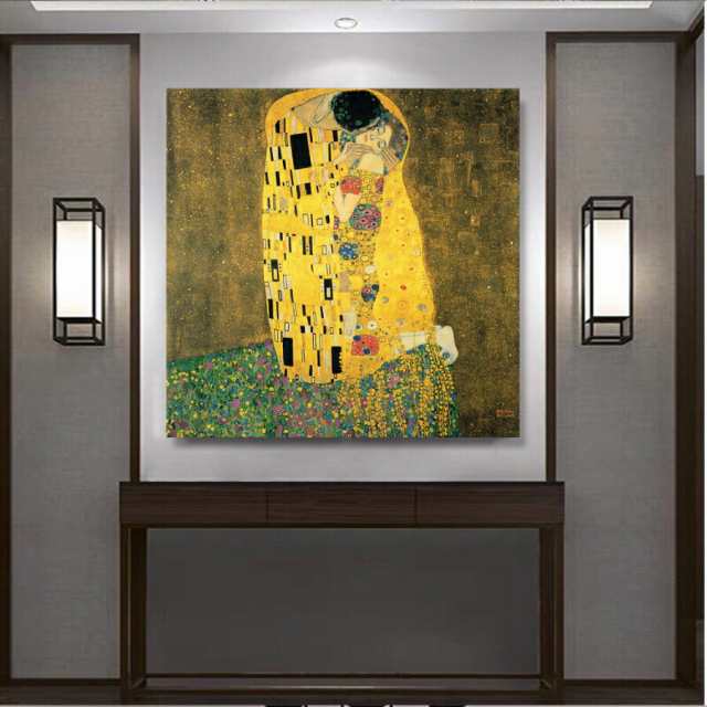60×50cm プリントアート クリムト キス 接吻 インテリア 絵画
