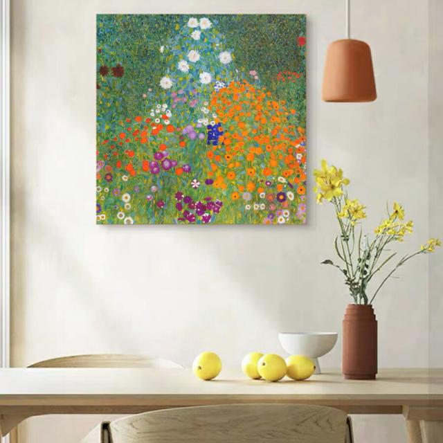 グスタフ クリムト 農家の庭 名画 絵画 60cm×60cm インテリア 