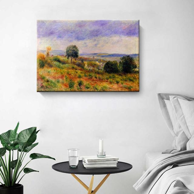 ルノワール Landscape, Vuvers-sur-Oise 絵画 風景画 Renoir ファブリックパネル インテリア 絵 アートフレーム プリキャンバス複製画 人気35×50cm 壁掛け おしゃれ 玄関 リビング アートパネル 店舗 プレゼント 送料無料