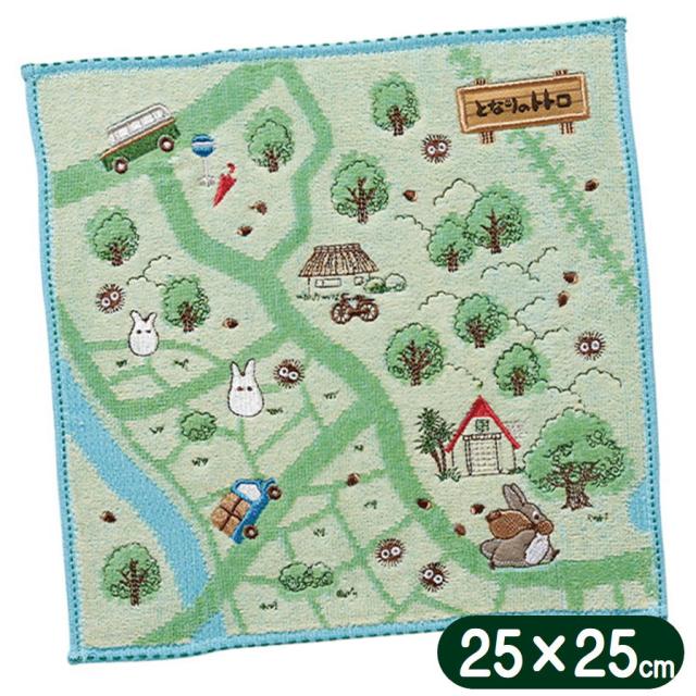 となりのトトロ タオルハンカチ お散歩地図 丸眞 25×25cm スタジオ