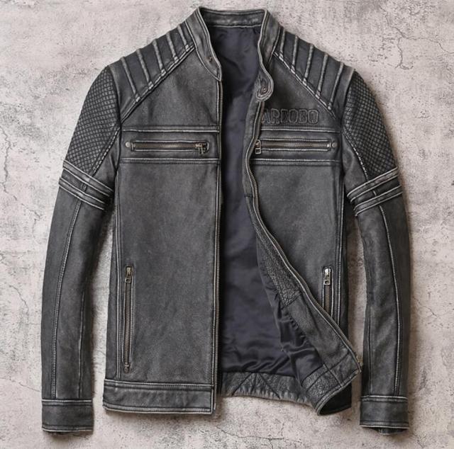 レザージャケット メンズ バイクジャケット 本革ジャケット 新作欧米風 おしゃれ復古調bigロゴ防風防寒bの通販はau Pay マーケット Oggi Shop