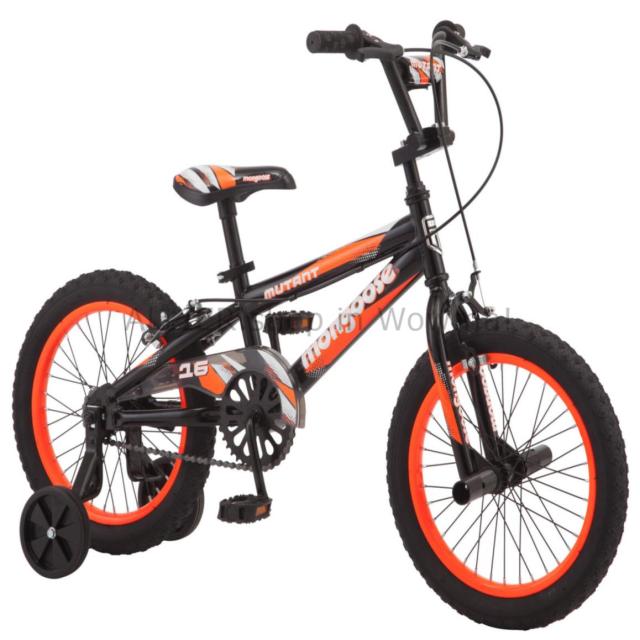 Bmx 男の子のバイク16 トレーニング車輪が付いているマングースの突然変異体の子供の子供bmxの自転車黒オレンジ Boys の通販はau Pay マーケット Allier Shop