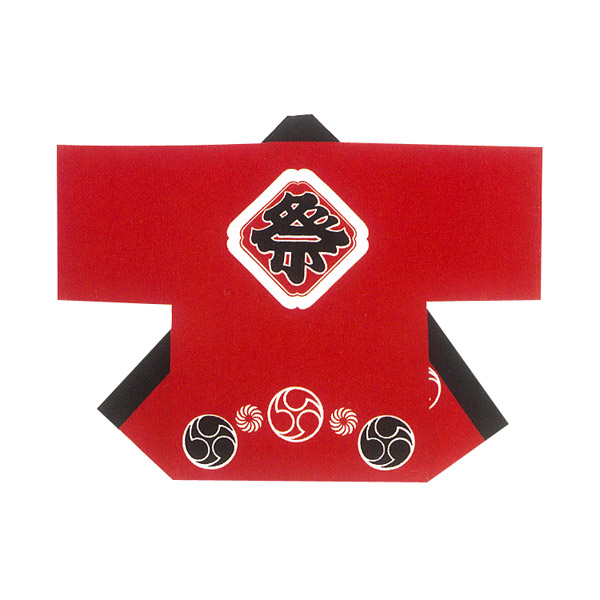 目玉商品 子供祭り半纏 半天 袢天 法被 半被 反応染め 赤 本相サイズ 祭文字に三つ巴 お祭り衣装 大祭 祭禮 イベント 代引不可 Farmerscentre Com Ng