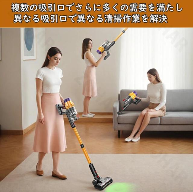 【新モデル登場】掃除機 コードレス 45000pa超強力吸引 550W 60分長時間稼働 収納充電2in1スタント 自立可能 タッチパネル サイクロン式 HEPA7重濾過_2