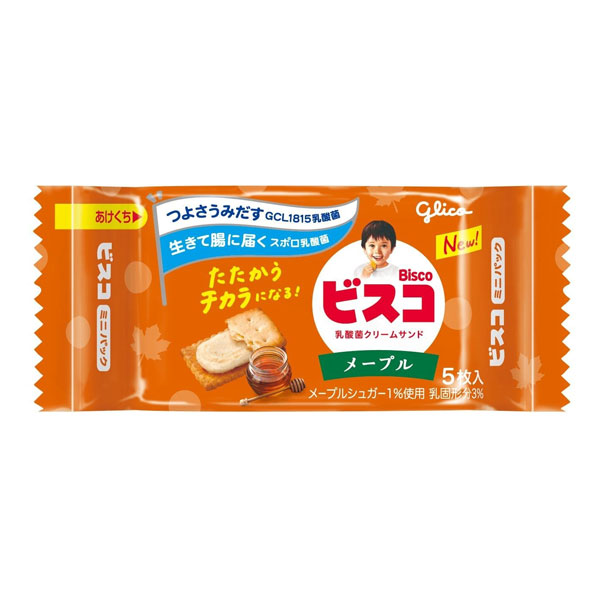 グリコ ビスコミニパック メープル 5枚 320コ入り 2025/04/08発売 (4901005004726c)
