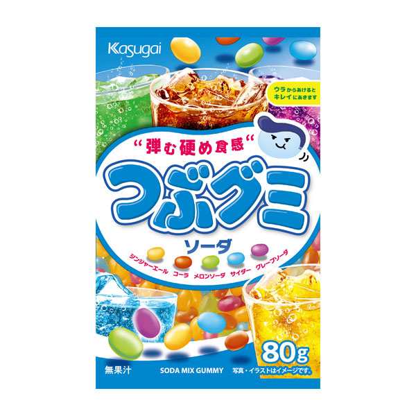 春日井製菓 つぶグミソーダ 80g 60コ入り 2023/01/30発売 (4901326042940c)