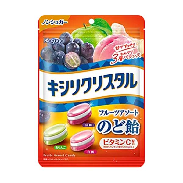 春日井製菓 キシリクリスタル フルーツアソートのど飴 67g（個装紙込み） 72コ入り 2025/09/01発売 (4901326130555c)