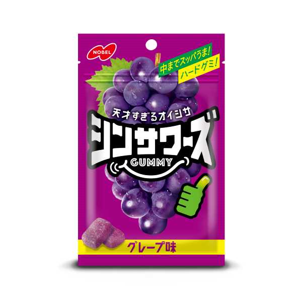 ノーベル製菓 シンサワーズグミ　グレープ味 50g 72コ入り 2025/03/31発売 (4902124072962c)