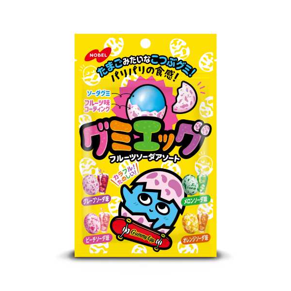 ノーベル製菓 グミエッグ　フルーツソーダアソート 40g 72コ入り 2025/09/29発売 (4902124073037c)
