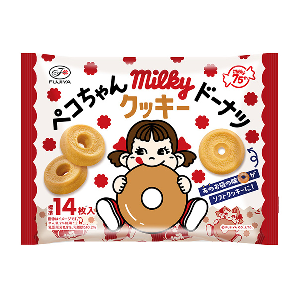トッキー出品 不二家 ペコちゃんミルキードーナツクッキー 168g（個装紙込み） 18コ