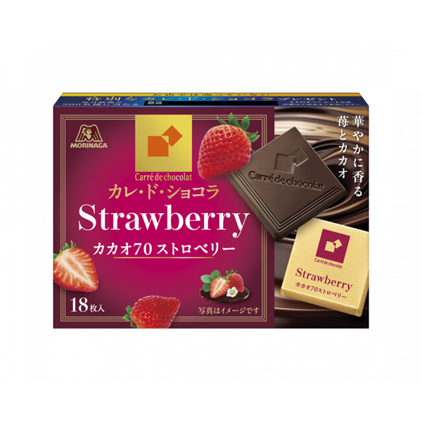 森永製菓 カレ・ド・ショコラ＜カカオ70ストロベリー＞ 86g（18枚） 72コ入り 2026/04/07発売 (4902888274114c)
