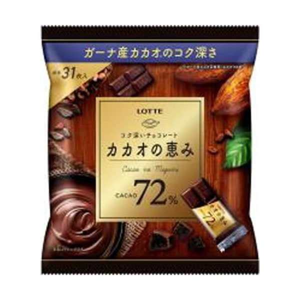 ロッテ カカオの恵み72% シェアパック 124g 18コ入り 2024/09/24発売 (4903333228294)