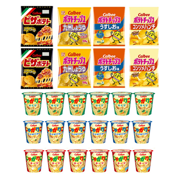 地域限定送料無料)お菓子 詰め合わせ カルビースナック売れ筋6種特選20
