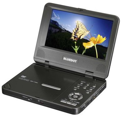 BLUEDOT BDP-1720A Divx対応 7型 ポータブルDVDプレーヤ(中古品)