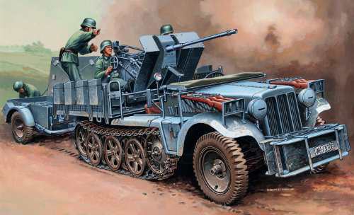 タミヤ イタレリ 6395 1/35 Sd.Kfz.10/4 2cm対空機関砲搭載 プラモデル(中古品)