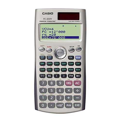 カシオ 金融電卓 プロフェッショナル仕様 ハードケース付 10桁 FC-200V(中古品)