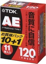 「ほぼ新品」TDK オーディオカセットテープ AE 120分11巻パック [AE-120X11G](中古品)