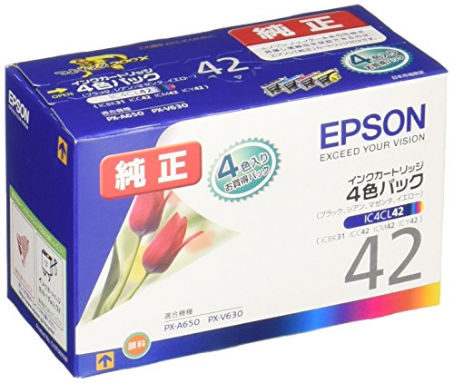 「非常に良い」エプソン 純正 インクカートリッジ チューリップ IC4CL42 4色パック(中古品)