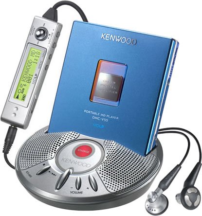 KENWOOD DMC-V55-L ポータブルMDプレイヤー ブルー(中古品)
