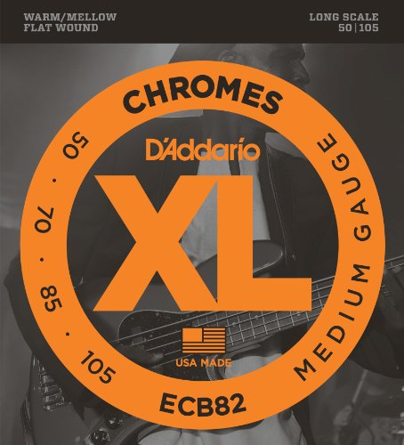 「非常に良い」D'Addario ダダリオ ベース弦 フラットワウンド Long Scale .050-.105 ECB8(中古品)