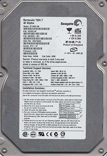 Seagate Barracuda 7200.7 40GBHDD UDMA/100 7200RPM 2MB IDE(中古品