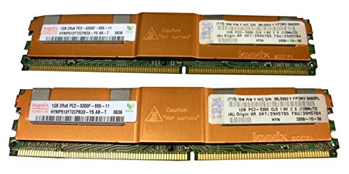 「未使用品」日本アイ・ビー・エム 2x1GB PC2-5300 CL5 DDR2 Chipkill FBDIMM 39M5785(中古品)