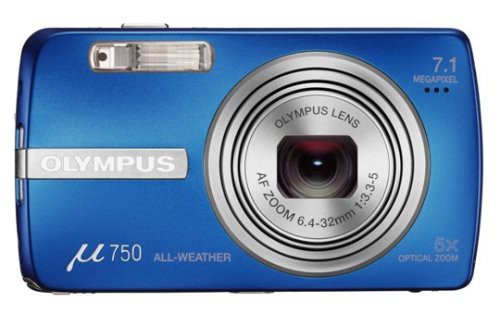 OLYMPUS デジタルカメラ μ750 スカイブルー μ-750 BLU(中古品)