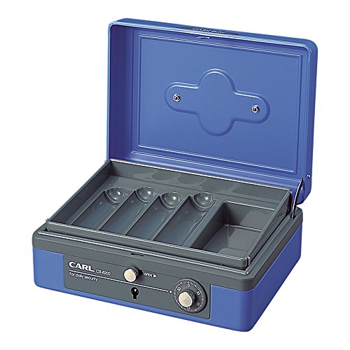 「未使用品」カール事務器 手提げ金庫 小型 キャッシュボックス A6 ブルー CB-8200-B(中古品)