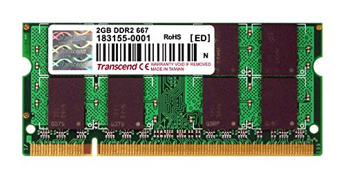 「非常に良い」Transcend ノートPC用 PC2-5300(DDR2-667) 2GB 200pin SO-DIMM TS256MSQ64V(中古品)