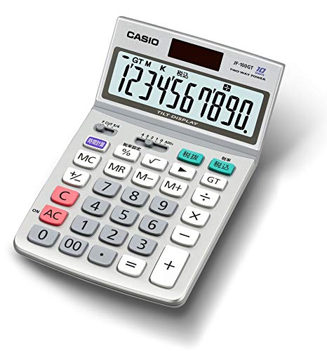 「未使用品」カシオ グリーン購入法適合電卓 10桁 ジャストタイプ JF-100GT-N エコマー (中古品)
