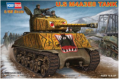 「未使用品」ホビーボス 1/48 アメリカM4A3E8 シャーマン 朝鮮戦争 プラモデル(中古品)