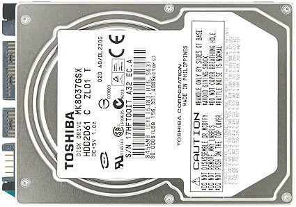 「未使用品」東芝　MK8037GSX　80GB　内蔵型HDD(中古品)