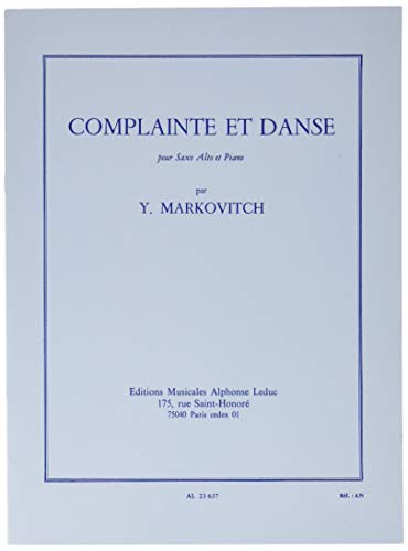 マルコヴィッチ : 哀訴と踊り (サクソフォン、ピアノ) ルデュック出版(中古品)の通販は