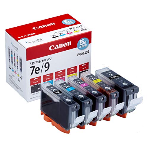 「未使用品」Canon インクタンク BCI-7e 4色 (BK/C/M/Y) +BCI-9BK マルチパック BCI-7E+(中古品) 8,480円
