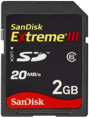 「ほぼ新品」SanDisk Extreme III SDカード 2GB Class6 SDSDX3-002G-J21A(中古品)