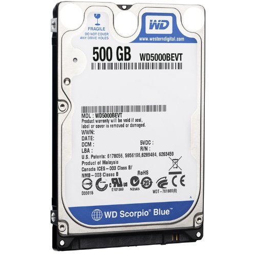 「未使用品」WESTERN DIGITAL 2.5インチ内蔵HDD Serial-ATA 5400rpm 500GB 8MB WD5000BE(中古品)