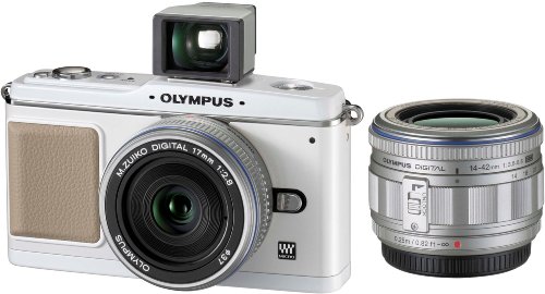 「非常に良い」OLYMPUS ミラーレス一眼 E-P1 ツインレンズキット ホワイト E-P1 TKIT-WHT(中古品)