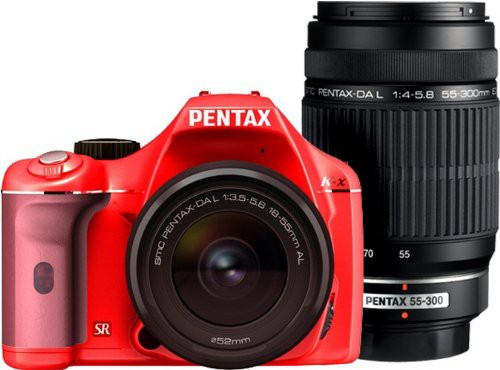 PENTAX デジタル一眼レフカメラ K-x ダブルズームキット レッド/ピンク 023(中古品)