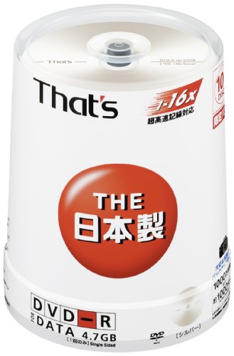 「未使用品」太陽誘電製 That's DVD-Rデータ用 16倍速4.7GB ノンプリンタブル マットシ (中古品)