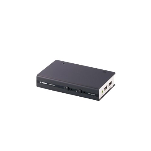 「ほぼ新品」エレコム KVMスイッチ pc切替機 USB DVI スピーカー 2台 KVM-DVHDU2(中古品)