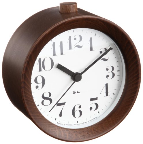 「ほぼ新品」Lemnos RIKI ALARM CLOCK アラーム時計 ブラウン WR09-15 BW(中古品)