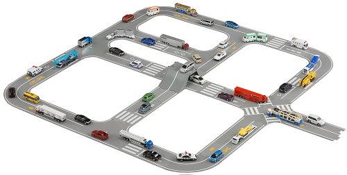「非常に良い」トミカ 40周年記念 トミカタウン 立体交差つき DXつながる道路(中古品)
