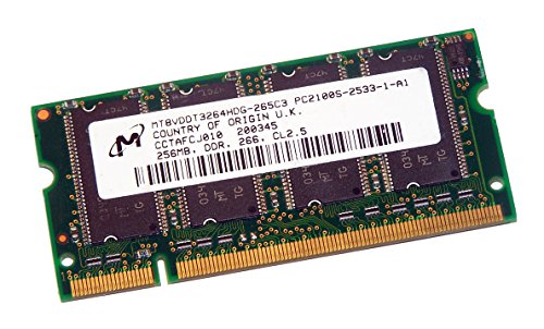 「非常に良い」Micron mt8vddt3264hdg-265?C3?So Dimm???256?MB DDR 266?( pc2100s-2533??(中古品)